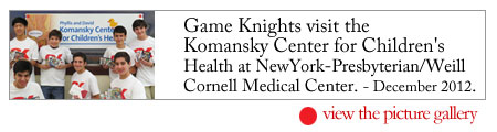 Game Knights visit the Komansky Center for Children's Health at New York - Presbyterian/ Weill Cornell Medical Center December 2012